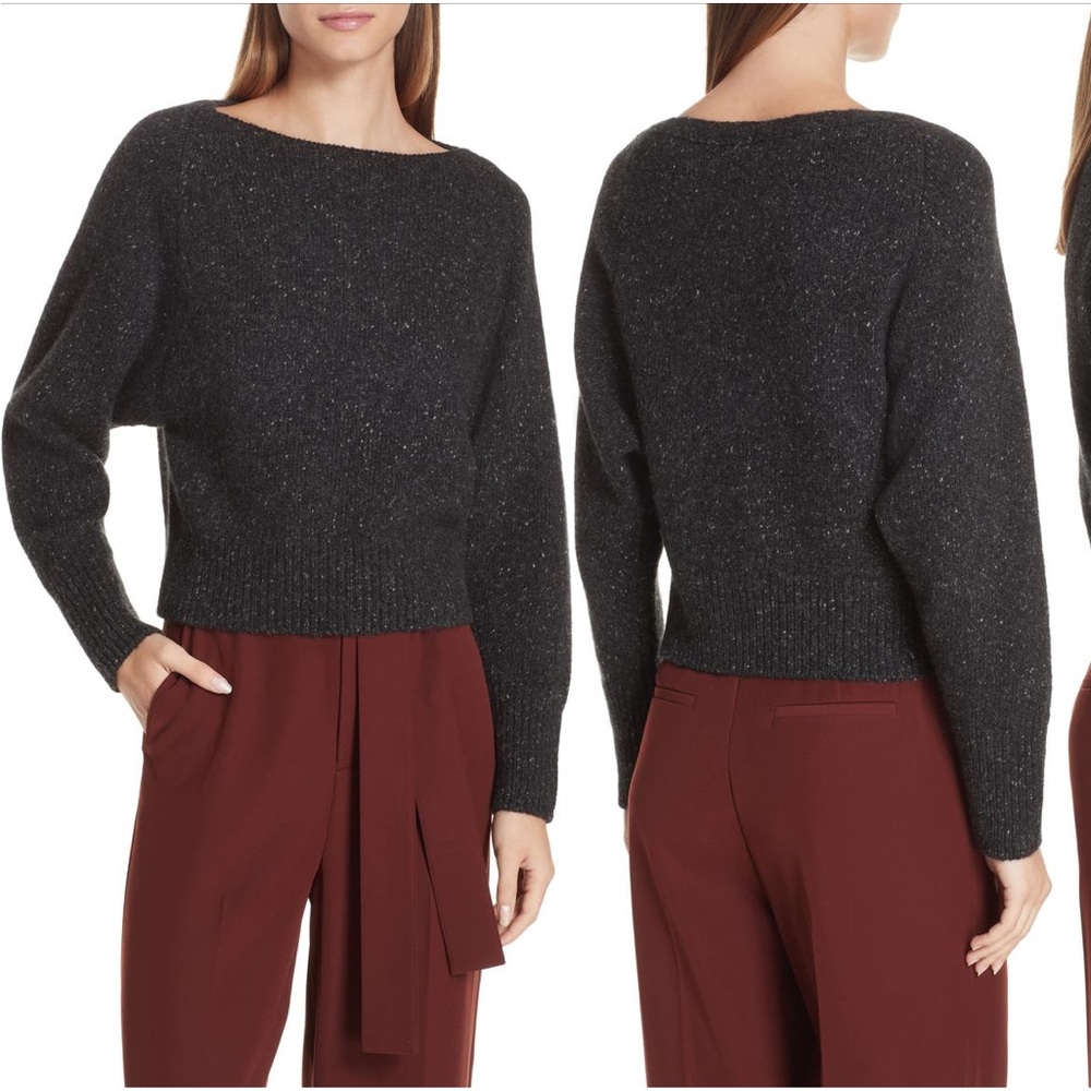Vince Cashmere Boatneck Sweater in Charcoal - Picture 2 of 14